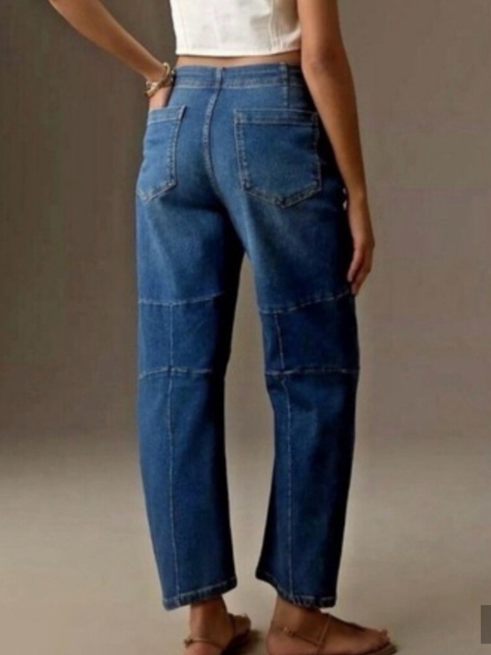 Pilcro Leni Mid-Rise Tapered Barrel Jeans Size 32 Western Boho Hippie Casual